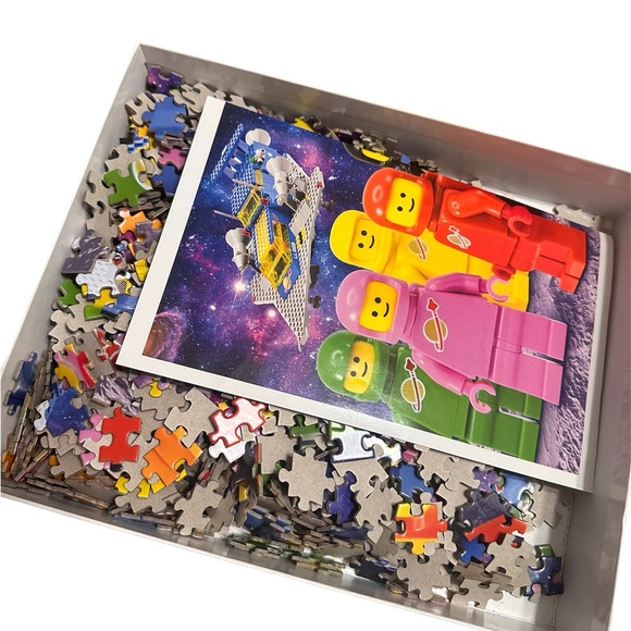 LEGO Space Adventure Puzzle - 1000 Pieces - Red, Blue, Yellow - Picture 2 of 2